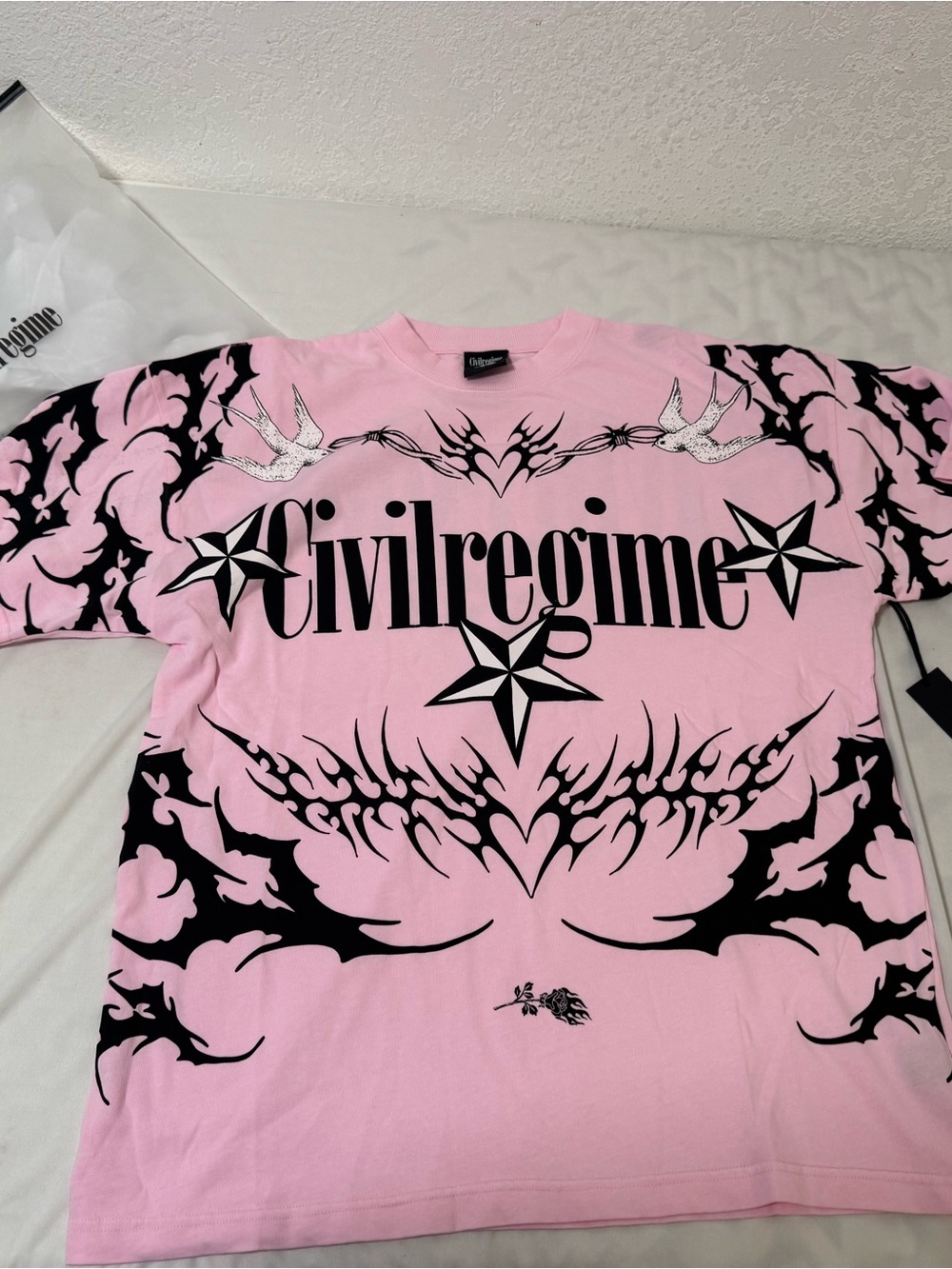 Civil Regime Pink Oversized Tee